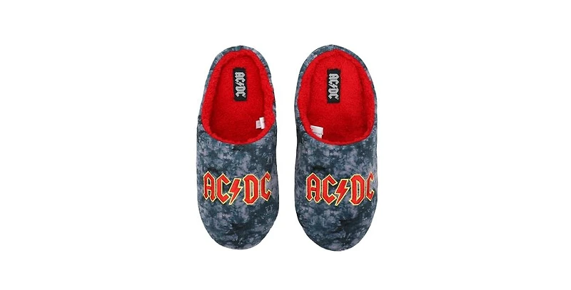 Ac/Dc Men's Embroidered logo Tie-Dye Scuff Slippers-Medium