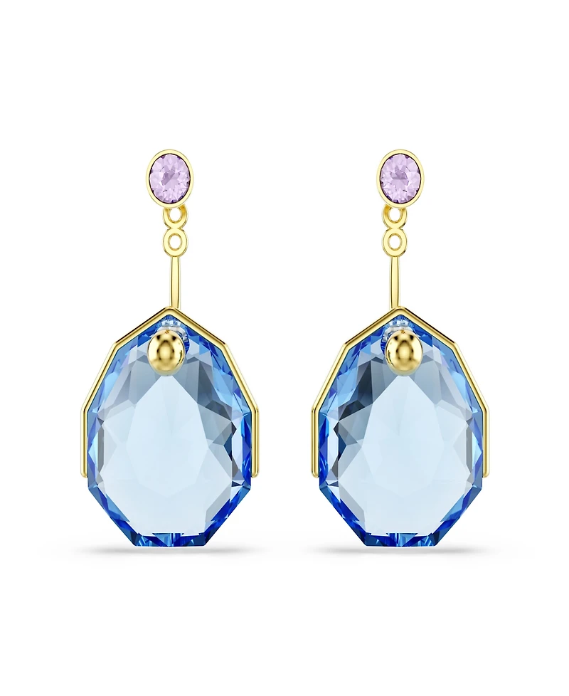 Swarovski Gold-Tone Plated Ice Blue Gema Earrings