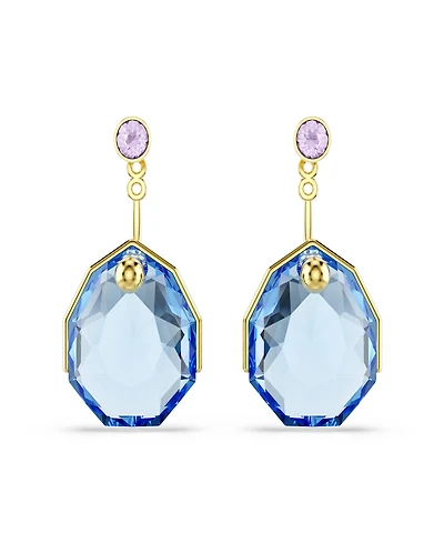Swarovski Gold-Tone Plated Ice Blue Gema Earrings