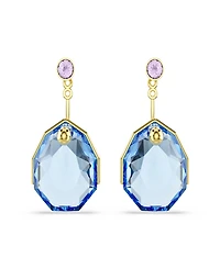 Swarovski Gold-Tone Plated Ice Blue Gema Earrings