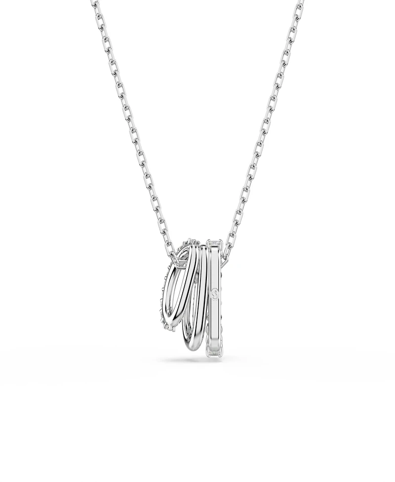Swarovski Rhodium-Plated Brass Rings Necklace
