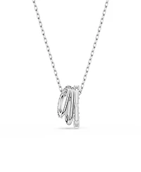 Swarovski Rhodium-Plated Brass Rings Necklace