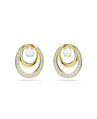 Swarovski Gold-Tone Plated Glittering Pave Stud Earrings