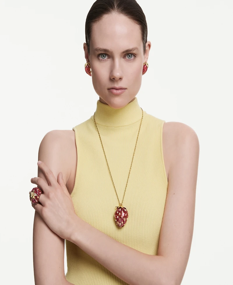Swarovski Gold-Tone Plated Strawberry Pendant Necklace