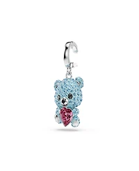 Swarovski Rhodium-Plated Playful Teddy Bear Charm