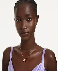 Swarovski Rose Gold-Tone Two Interlinked Tubular Ring Necklace