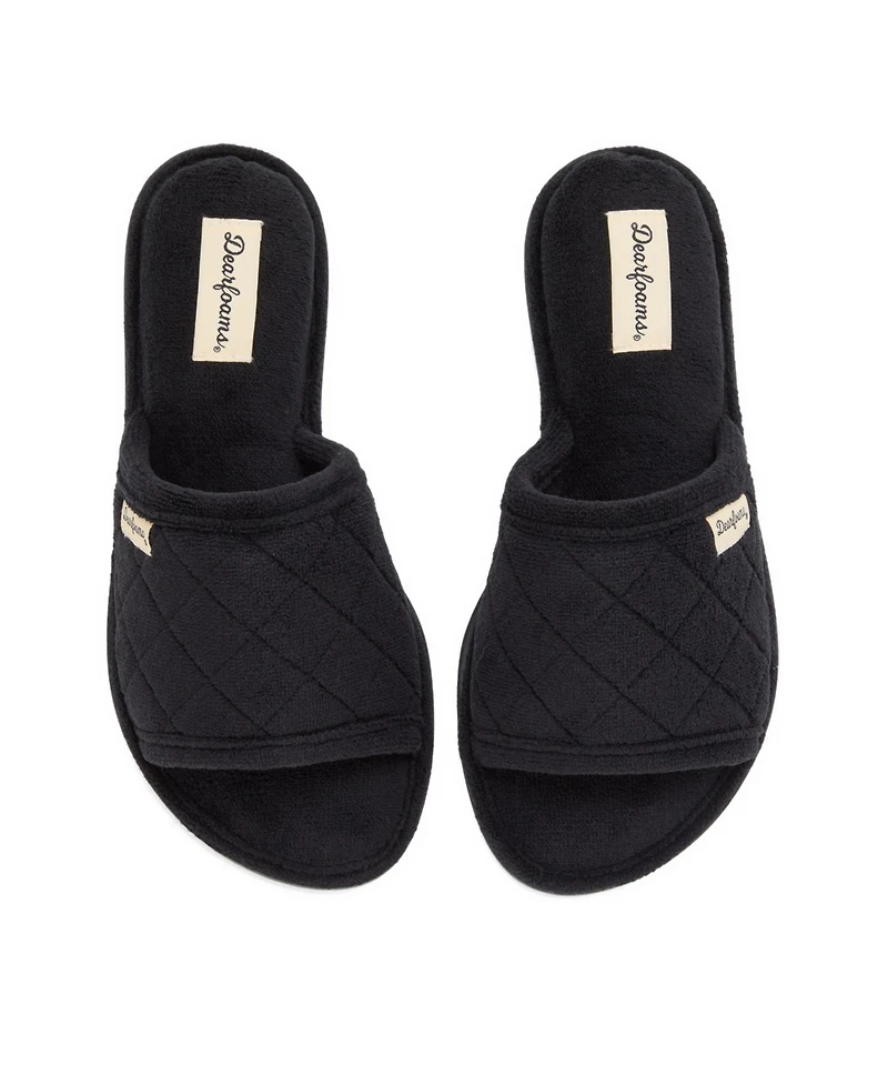 Dearfoams Women's Microfiber Terry Slide Slipper, Online Only
