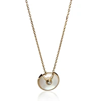 Pre-Owned Cartier Yellow Gold Mother Of Pearl and Diamond Extra Small Model Amulette Pendant