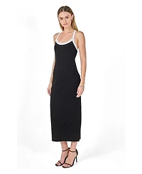 endless rose Women's Cross Back Knit Midi Dress
