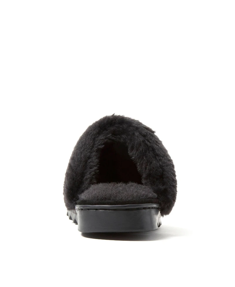 Dearfoams Women's Helena Genuine Suede Scuff House Shoe Slipper
