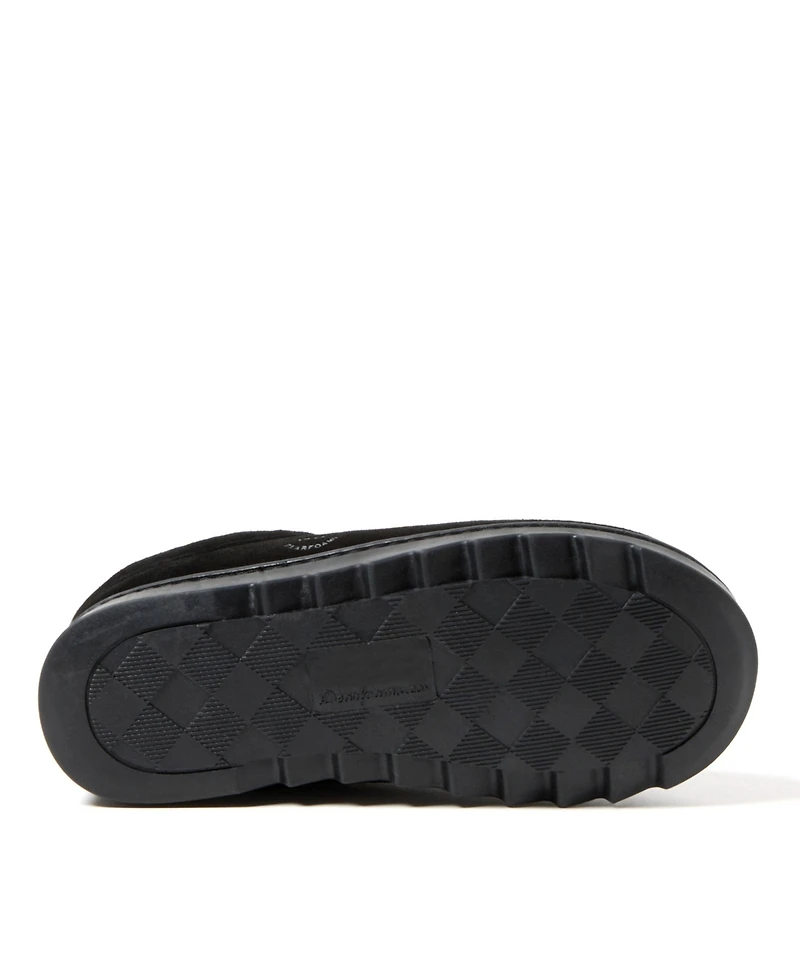 Dearfoams Doreen Genuine Suede Clog with Prayer Seam Slipper
