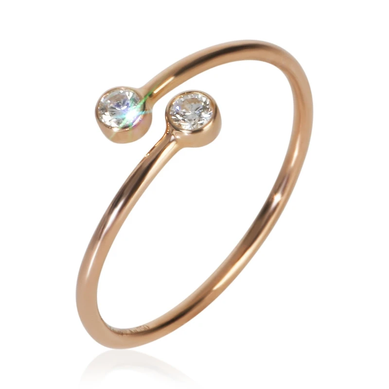 Pre-Owned Tiffany and Co Rose Gold Diamond Elsa Peretti Hoop Ring