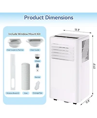 Xo 10,000 Btu Portable Standing 3-in-1 Ac with Remote, Led Display, Sleep Mode and Vent Kit for Up to 560 Sq. Ft