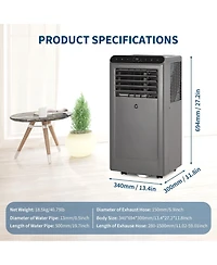 Xo 8,000 Btu Portable 3-in-1 Ac with Remote, Led Touch Panel, Quiet Sleep Mode and Window Kit for Up to 350 Sq. Ft