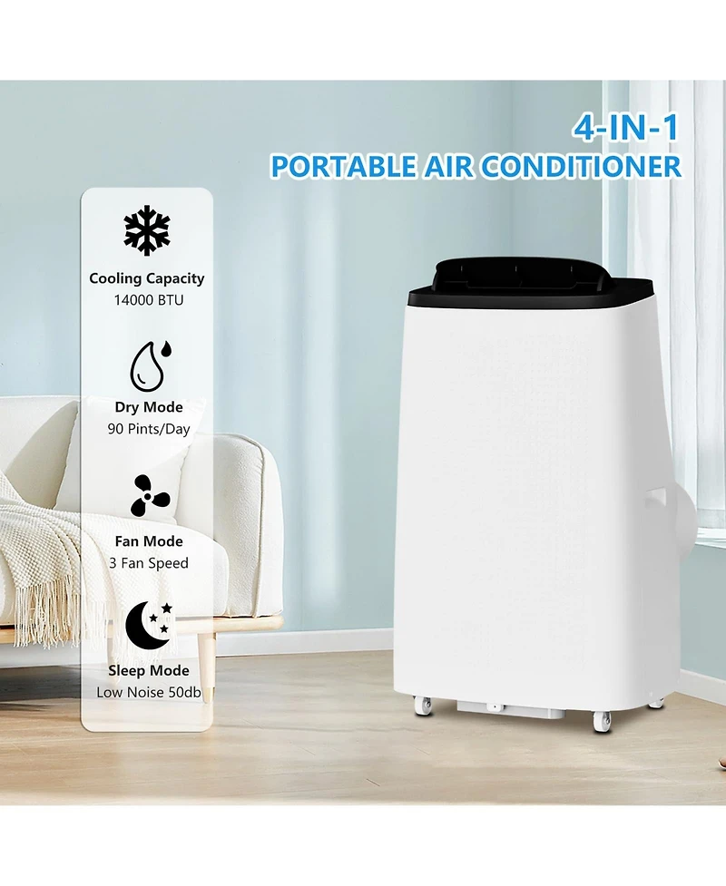 Xo 14,000 Btu Portable Ac for Rooms up to 700 Sq. Ft. with Cool, Dry and Fan Modes, Sleep