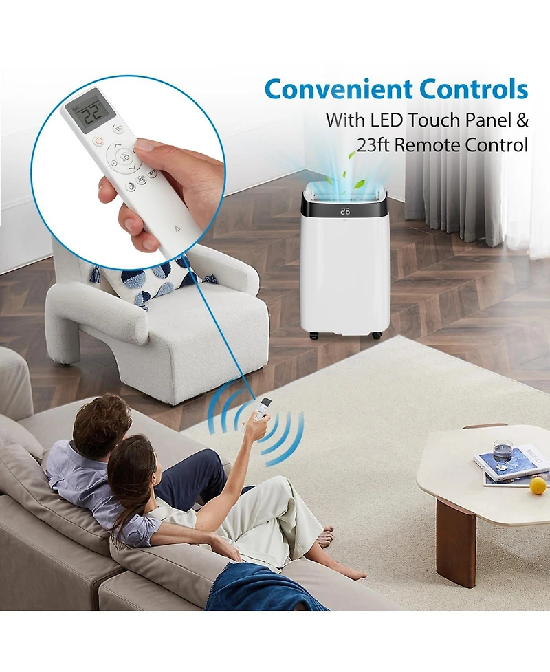Xo 10,000 Btu Portable Ac, Cooling, Dehumidifier and Fan for Rooms up to 450 Sq. Ft., Quiet Sleep Setting