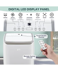 Xo 12,000 Btu Portable Ac, 3-in-1 Cooling, Fan and Dehumidifier, Auto Swing, Quiet Remote, 24-Hour Timer, Window Kit