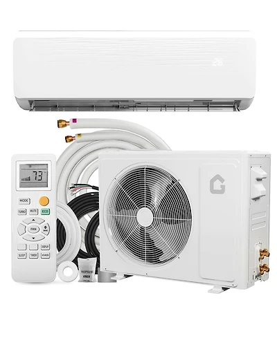 Xo 9000 Btu Mini Split Ac and Heat Pump, 19 SEER2 Inverter Ductless System, Cools 450 Sq. Ft, Pre-Charged Kit, Ultra-Quiet