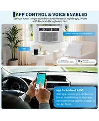 Xo 12000 Btu Window Ac with Heater, 208/230V WiFi Smart Unit, Cools and Heats 550 Sq. Ft, App and Voice Control