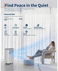 Xo 10,000 Btu Portable Ac with Heater, Remote, Led Display, Sleep Mode and Installation Kit for Up to 450 Sq. Ft