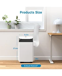 Xo 12,000 Btu Portable Ac for Up to 550 Sq. Ft. with Cooling, Fan and Dehumidifying, Remote, Backlit Led Panel, 24H Timer