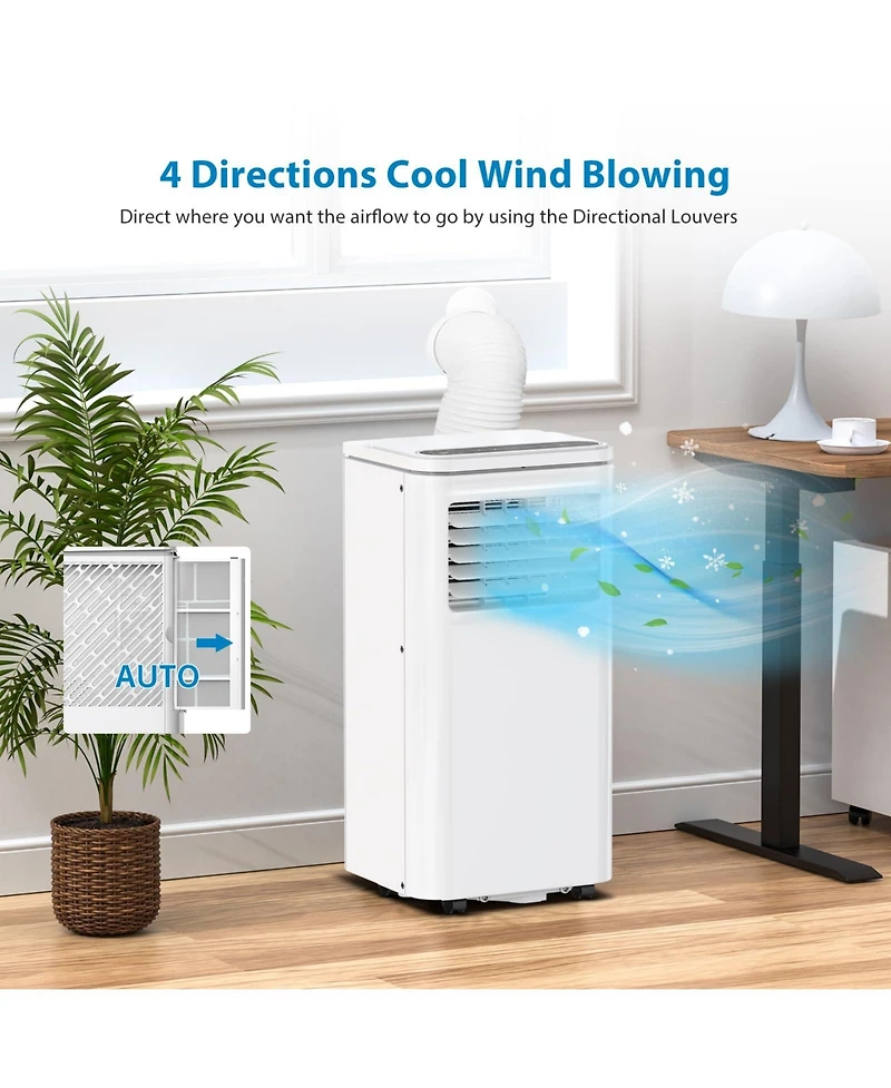Xo 8,000 Btu Portable Ac, Quiet Cooling, Dehumidifier and Fan for Rooms Up to 350 Sq. Ft., Remote, Timer, Window Kit