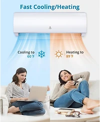 Xo 24000 Btu Mini Split Ac and Heat Pump, 21 SEER2, WiFi and Alexa Compatible, Cools and Heats 1500 Sq. Ft, Installation Kit
