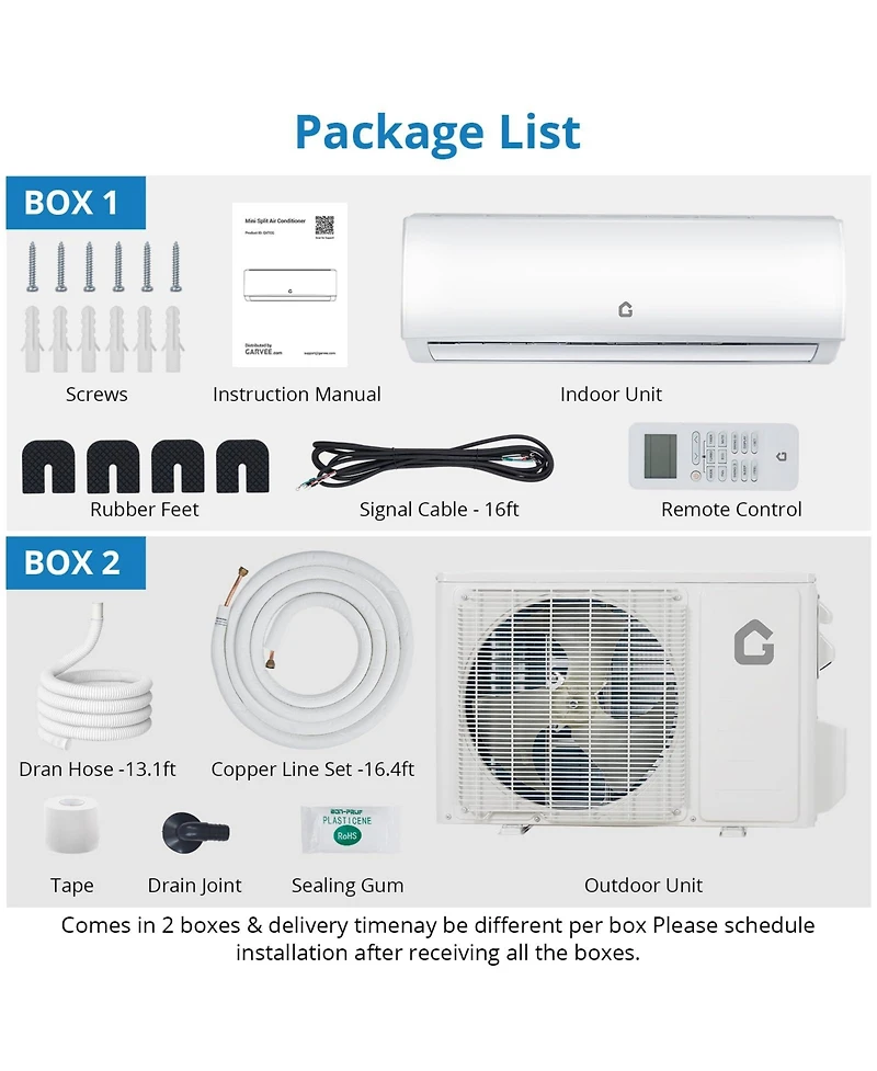 Xo 9000 Btu Mini Split Ac and Heat Pump, 20 SEER2 Inverter, WiFi and Alexa, Cools 450 Sq. Ft, 230V, Install Kit
