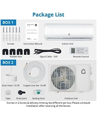 Xo 9000 Btu Mini Split Ac and Heat Pump, 20 SEER2 Inverter, WiFi and Alexa, Cools 450 Sq. Ft, 230V, Install Kit