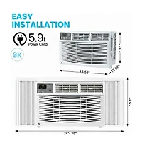 Xo 8000 Btu Window Air Conditioner, Fast Cooling to 350 Sq.Ft.,WiFi and Remote