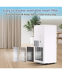 Xo 3-in-1 8000 Btu Portable Air Conditioner, Cools Up to 350 Sq.Ft. with Complete Installation Kit, White Top