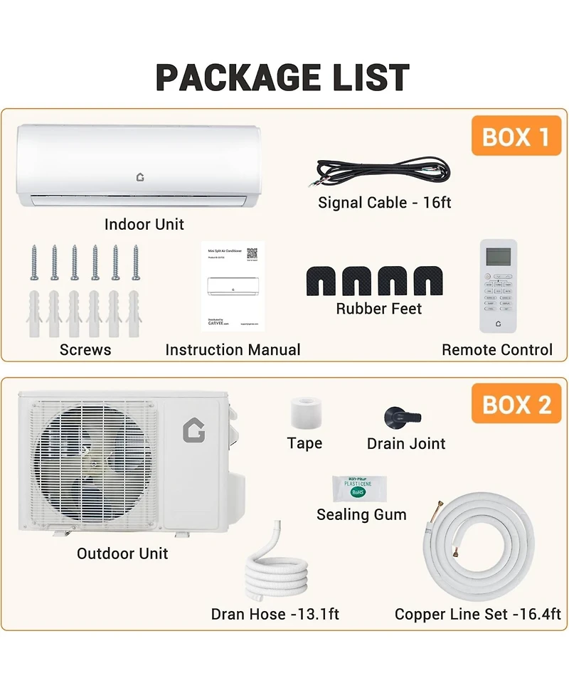 Xo 19 SEER2 9000 Btu Mini Split Ac and Heat Pump, Cools/Heats Up to 450 Sq.Ft, 115v