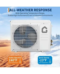Xo 18,000 Btu Mini Split Air Conditioner and Heat Pump, Cools and Heats Up to 1250 Sq.ft. with WiFi, Alexa Control, 208-230v