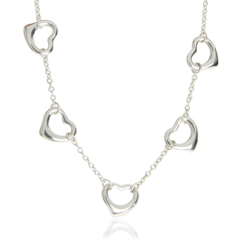 Pre-Owned Tiffany & Co Sterling Silver Elsa Peretti Open Heart Necklace