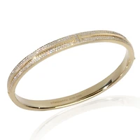 Pre-Owned Tiffany & Co Yellow Gold Diamond Tiffany T Hinged Bangle Bracelet