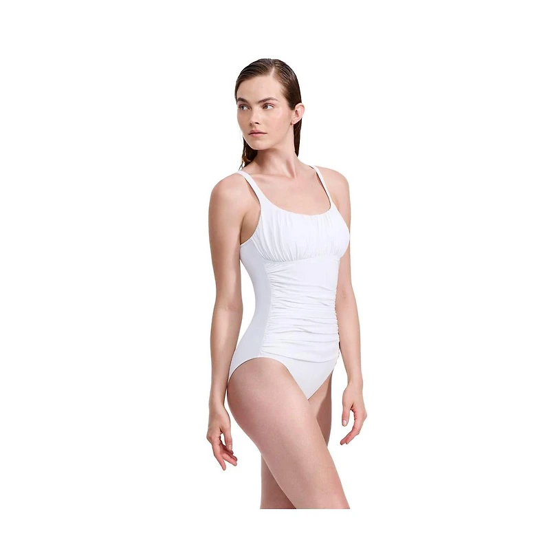 Profile by Gottex Womens Tutti Frutti Fashion Shirred Peasant One Piece Swimsuit