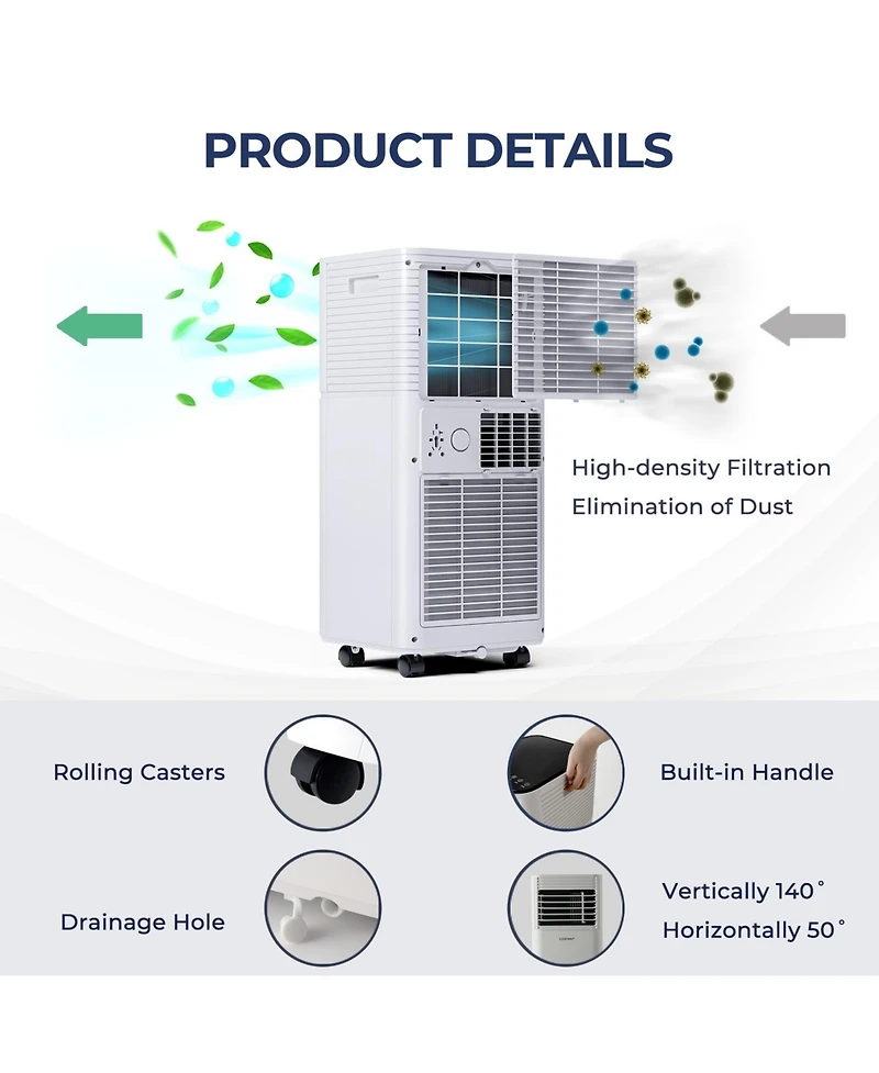 Ecooso 8000 Btu(Ashrae) 3-in-1 Air Cooler with Dehumidifier and Fan Mode