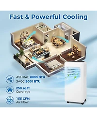 Ecooso 3-in-1 8000 Btu Portable Air Conditioner with Remote Control