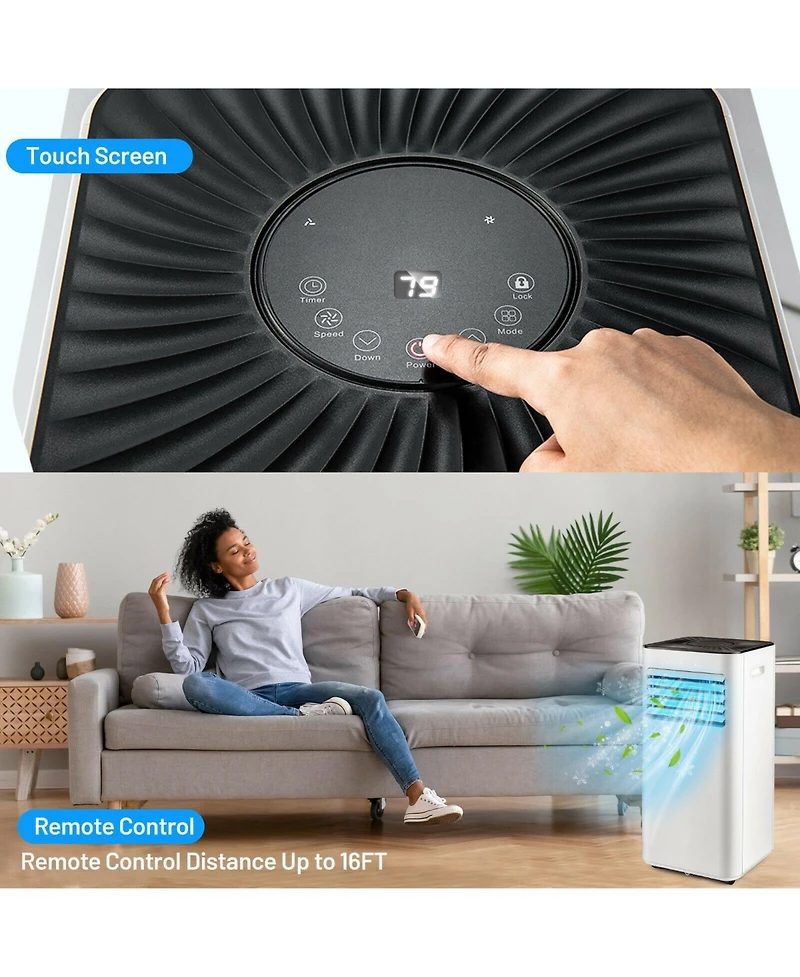 Ecooso 10000 Btu Portable Evaporative Air Cooler Dehumidifier with 24H Timer