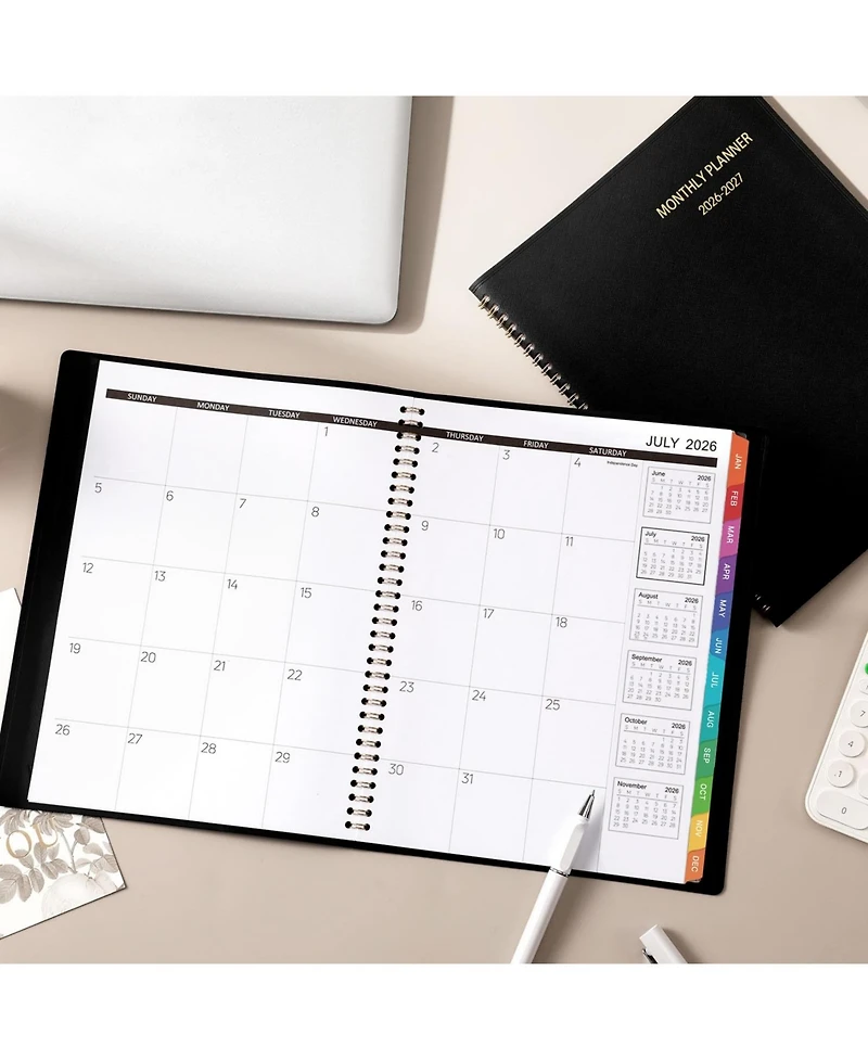 Gnuadz Monthly Planner 2026-2027 18 Month July 2026-Dec 2027 Tabs Pocket Twin-wire