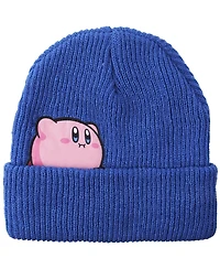 Kirby's Dream Land Men's Kirby Snack Time Royal Blue Cuffed Plain Skull Acrylic Knitted Beanie Hat