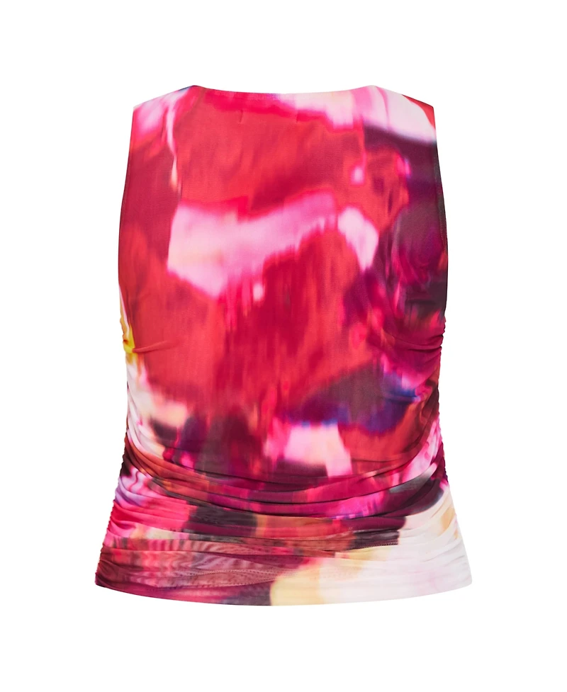 City Chic Women's Lidia Ruched Print Top
