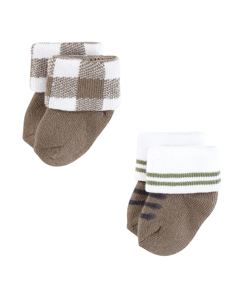 Hudson Baby Infant Boys Cotton Rich Newborn and Terry Socks 8-Pack