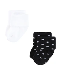 Hudson Baby Girls Cotton Rich Newborn and Terry Socks 8-Pack