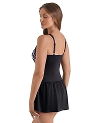 ShapeSolver Women's Square Neck Skater Swim Dress
