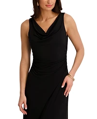 kensie Women's Draped Cowlneck Sleeveless Maxi Dress