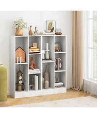 Gymax 5 Cube Bookshelf 41 Inch Floor Bookcase with 2 Anti Tipping Kits Freestanding Storage