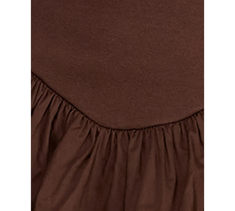 Rare Women's Knit to Woven Halter V-Neck Tiered Mini Dress