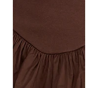 Rare Women's Knit to Woven Halter V-Neck Tiered Mini Dress