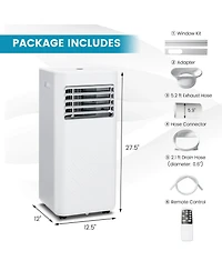Ecooso 8000 Btu(Ashrae) Portable Air Conditioner Cools 250 Square Feet with Timer